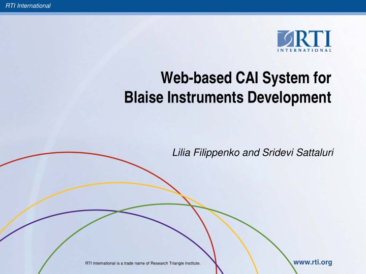 web based cai system for blaise instruments development
