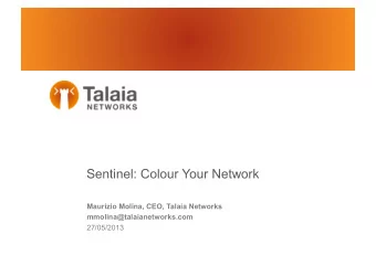 Sentinel: Colour Your Network  Maurizio Molina, CEO, Talaia Networks  mmolina@talaianetworks.com