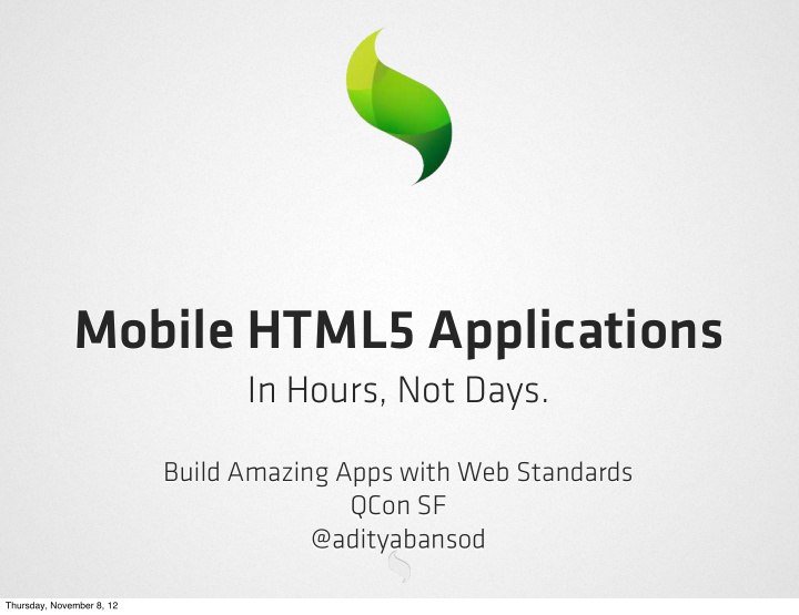 mobile html5 applications