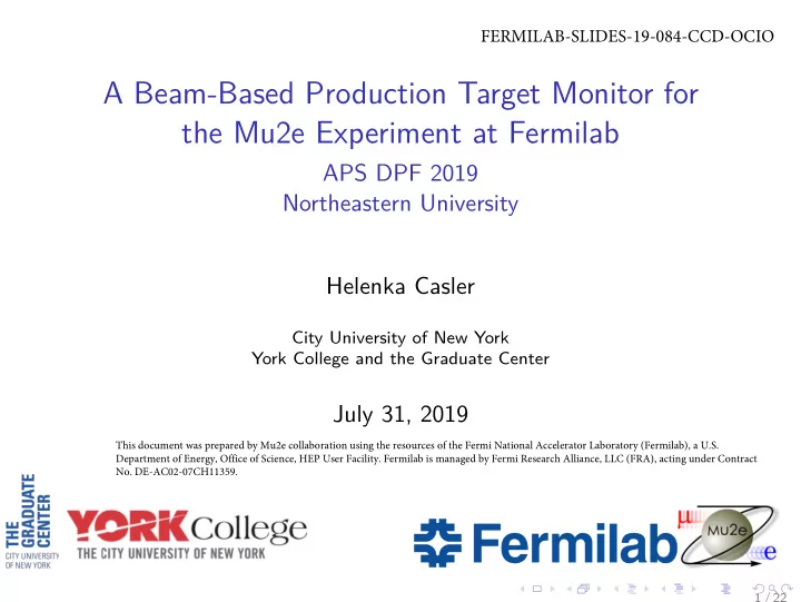 a beam based production target monitor for the mu2e