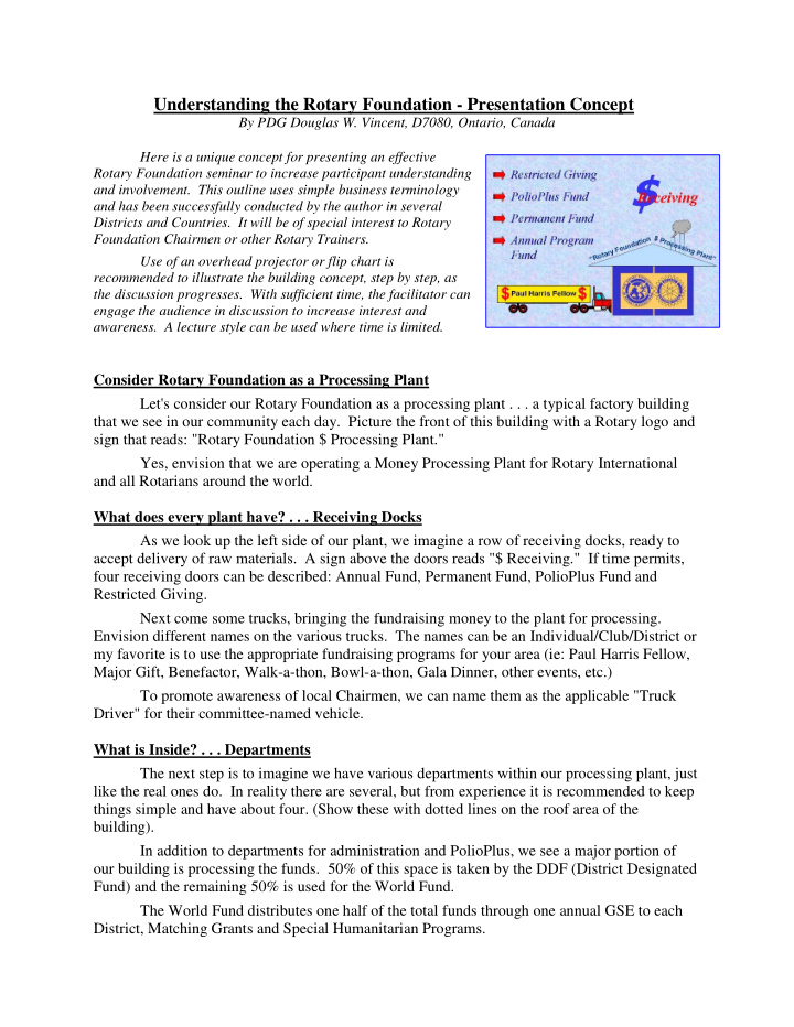 understanding the rotary foundation presentation concept