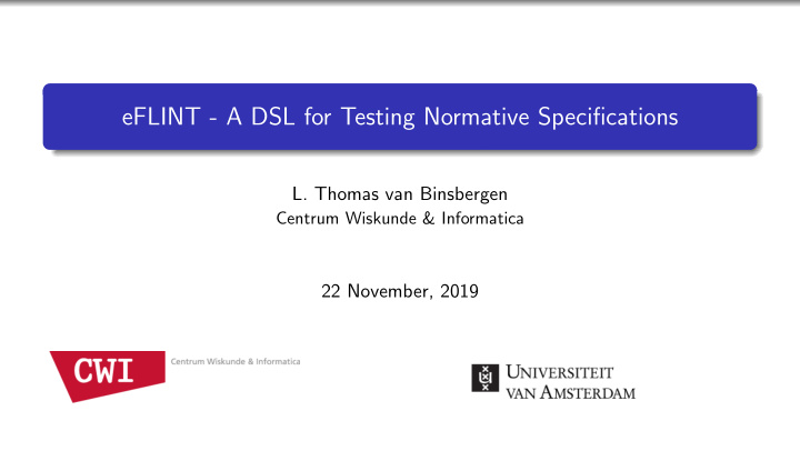 eflint a dsl for testing normative specifications