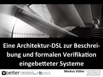 eingebeAeter Systeme Markus Vlter voelter@acm.org  www.voelter.de  @markusvoelter  1  Industry