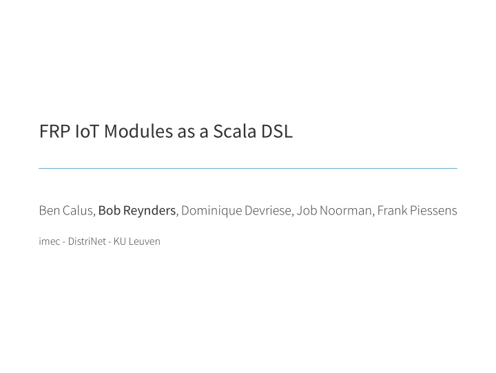 frp iot modules as a scala dsl