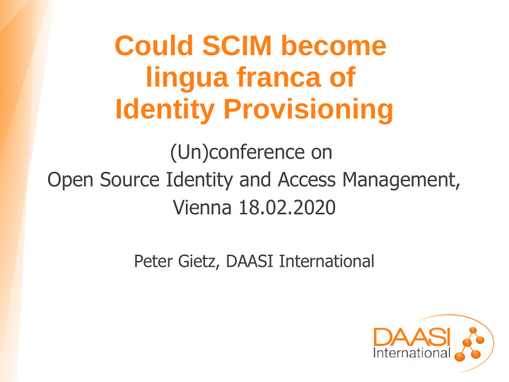 could scim become lingua franca of identity provisioning