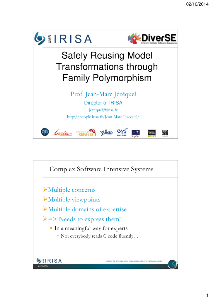 safely reusing model transformations through family
