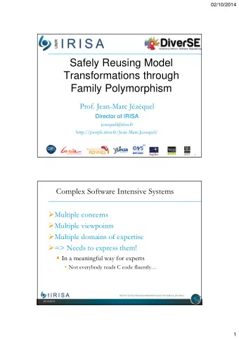Safely Reusing Model  Transformations through  Family Polymorphism