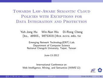 Towards Law-Aware Semantic Cloud  Policies with Exceptions for  Data Integration and Protection