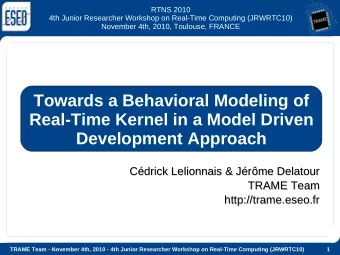 Towards a Behavioral Modeling of  Real-Time Kernel in a Model Driven  Development Approach
