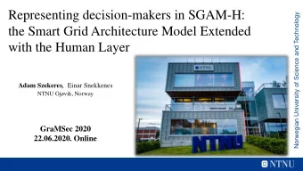 Representing decision-makers in SGAM-H:  Norwegian University of Science and Technology  the Smart