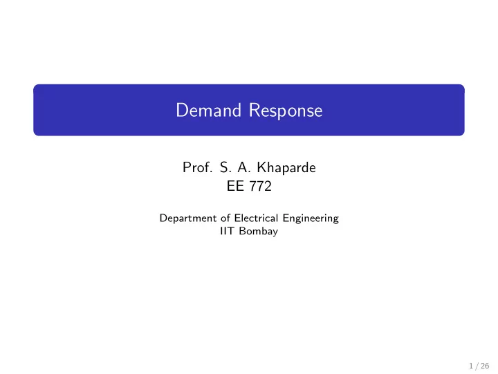 demand response