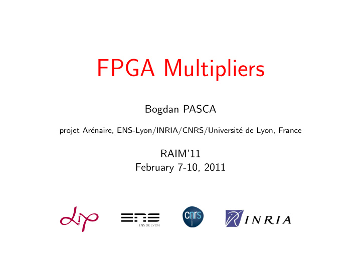 fpga multipliers