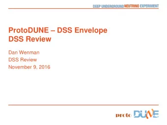 DSS Review  Dan Wenman  DSS Review  November 9, 2016  proto  Outline  Basic TPC