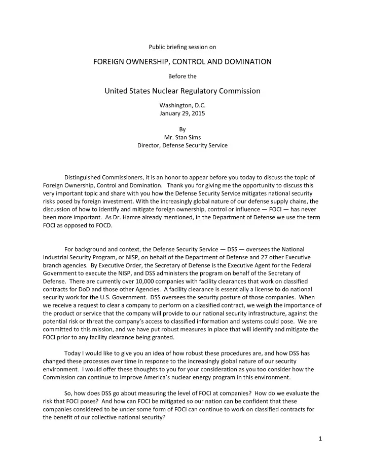 foreign ownership control and domination