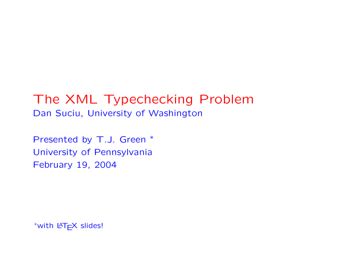 the xml typechecking problem