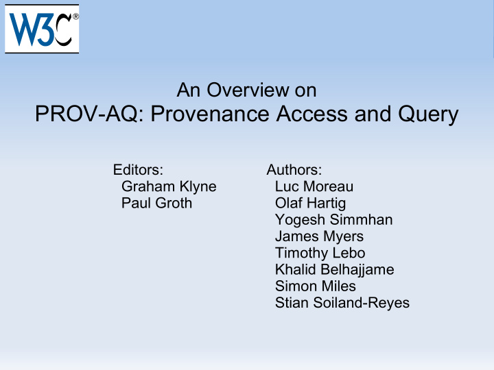 prov aq provenance access and query