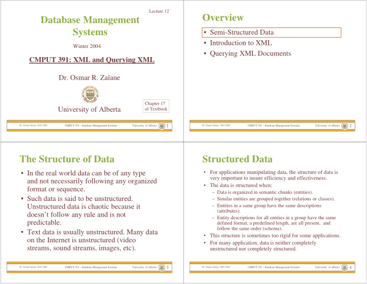 overview database management systems