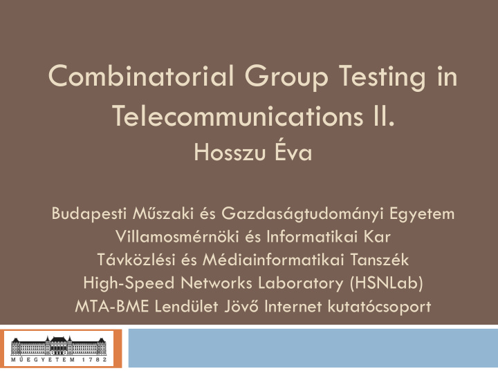 combinatorial group testing in