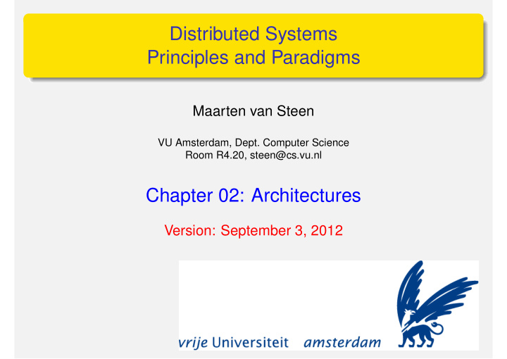 distributed systems principles and paradigms