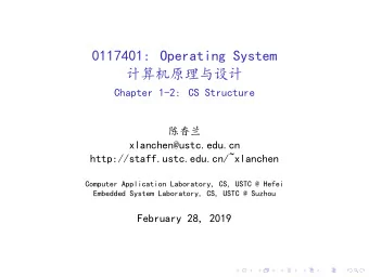 0117401: Operating System    Chapter 1-2: CS Structure