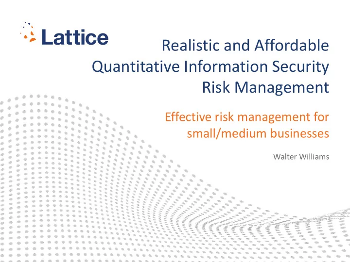 quantitative information security