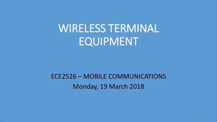 equipment