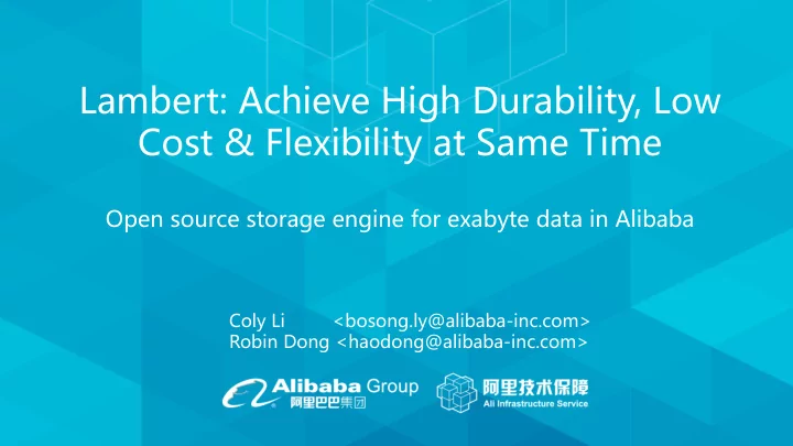 lambert achieve high durability low cost flexibility at
