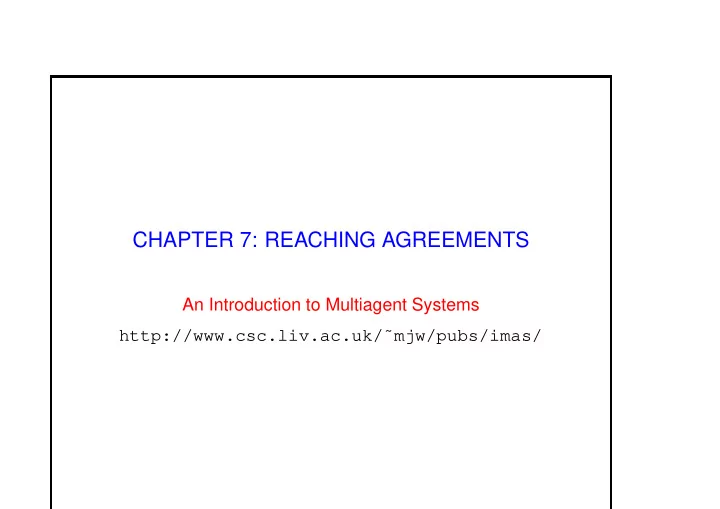 chapter 7 reaching agreements