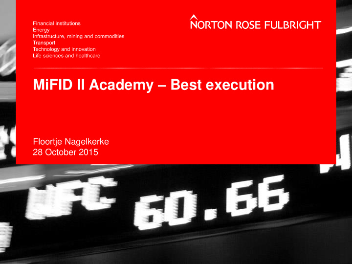 mifid ii academy best execution