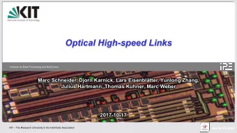 Optical High-speed Links  Institute for Data Processing and Electronics  Marc Schneider, Djorn