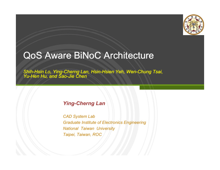qos qos aware aware binoc binoc architecture architecture