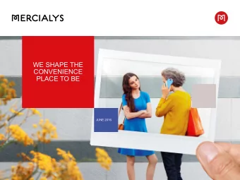 WE SHAPE THE  CONVENIENCE  PLACE TO BE  L  JUNE 2016  THE IMPORTANCE OF BEING CONVENIENT  Annual