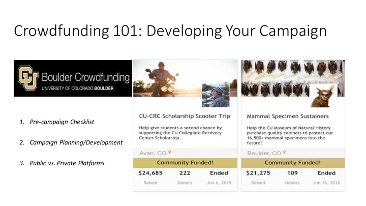 crowdfunding 101 developing your campaign