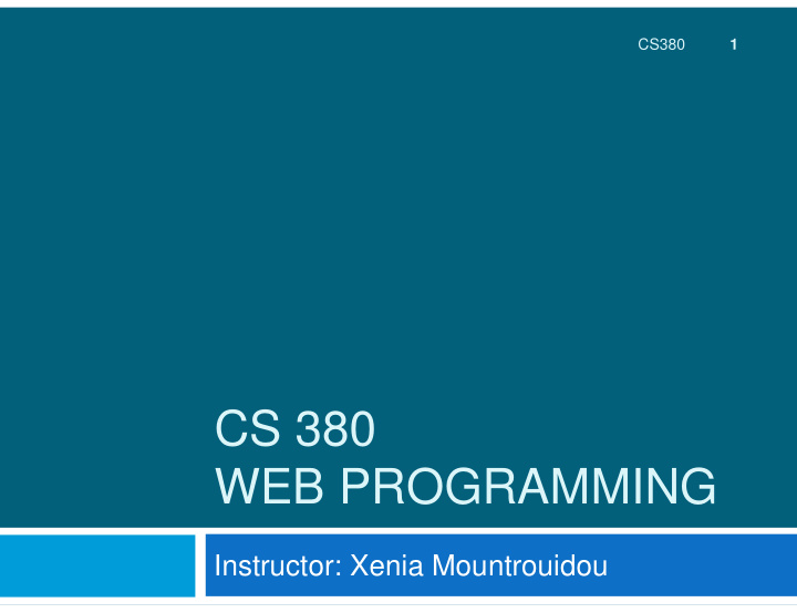 cs 380 web programming