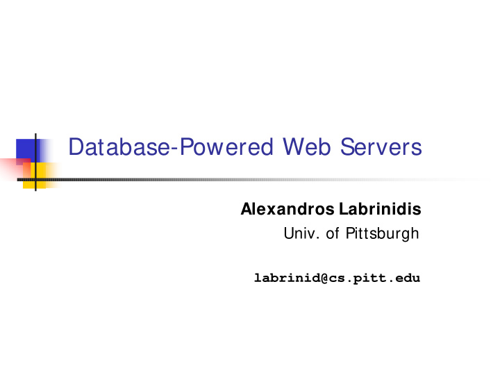 database powered web servers