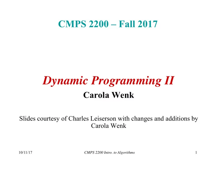 dynamic programming ii