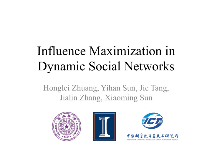 influence maximization in dynamic social networks