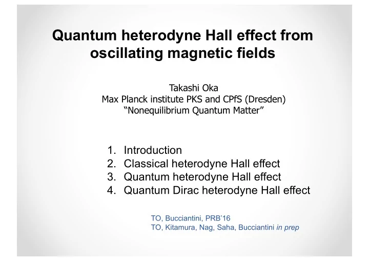 quantum heterodyne hall effect from oscillating magnetic