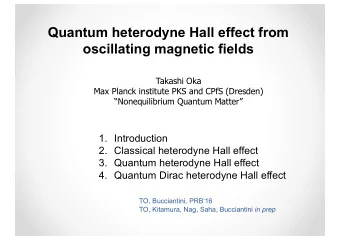 Quantum heterodyne Hall effect from  oscillating magnetic fields  Takashi Oka  Max Planck institute