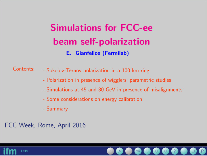 simulations for fcc ee beam self polarization