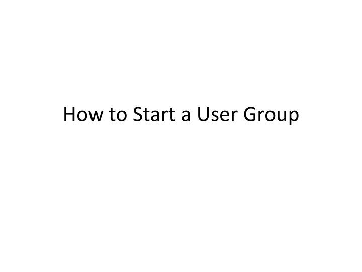 how to start a user group who am i