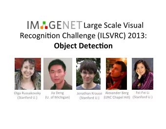 Agenda   8:30     Classifica1on&amp;localiza1on        9:50   Spotlights