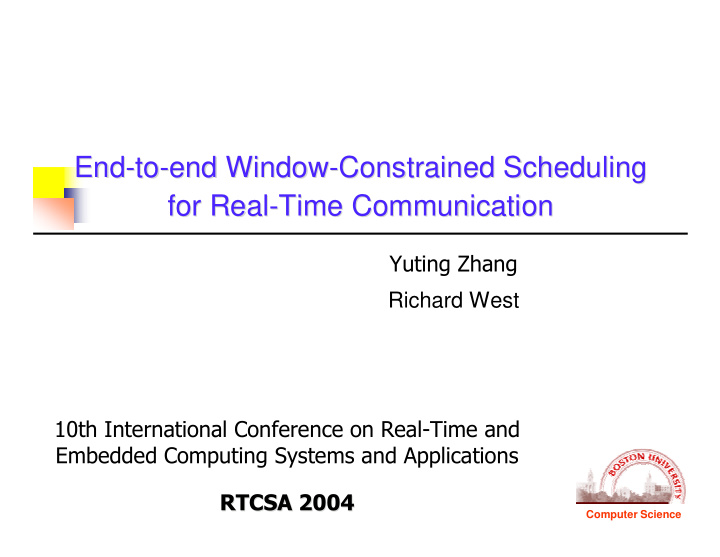 end to to end window end window constrained scheduling