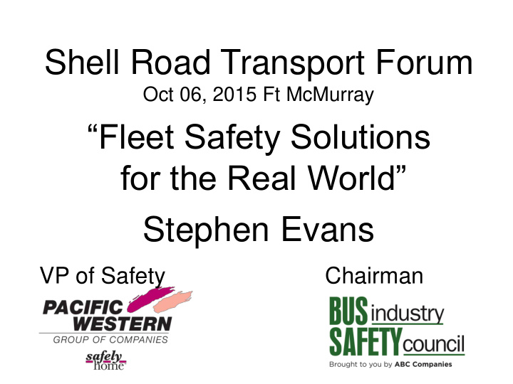 shell road transport forum