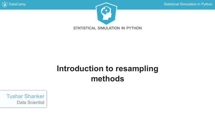 introduction to resampling methods