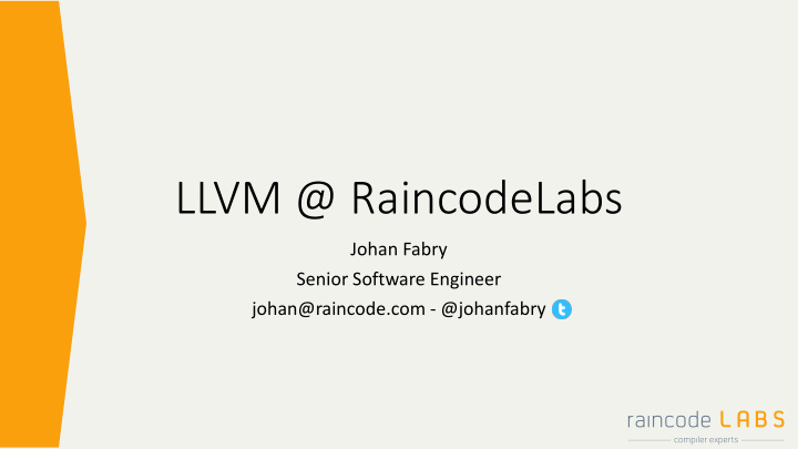 llvm raincodelabs