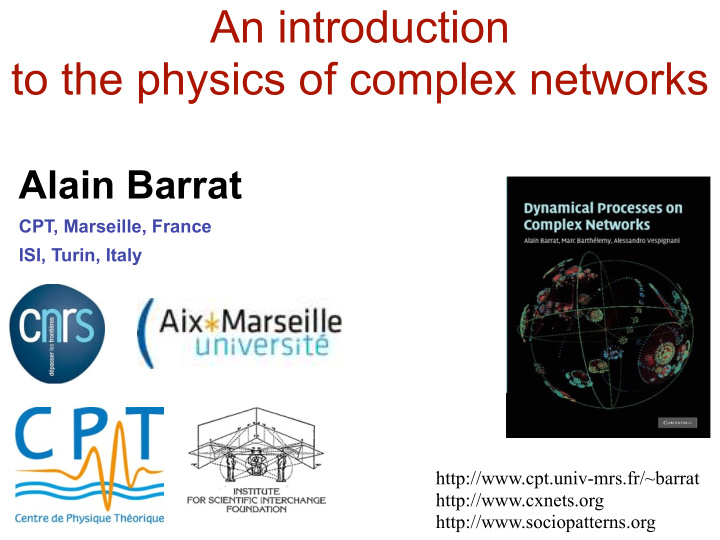an introduction to the physics of complex networks