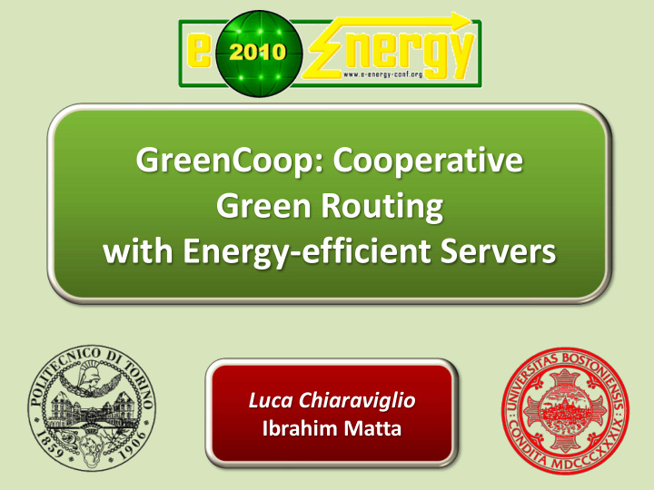 greencoop cooperative green routing with energy efficient