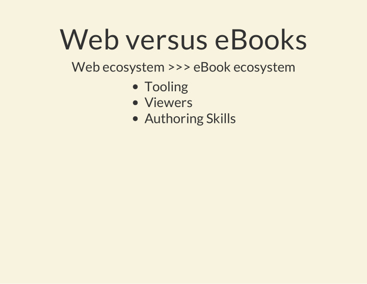 web versus ebooks