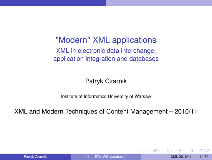 modern xml applications